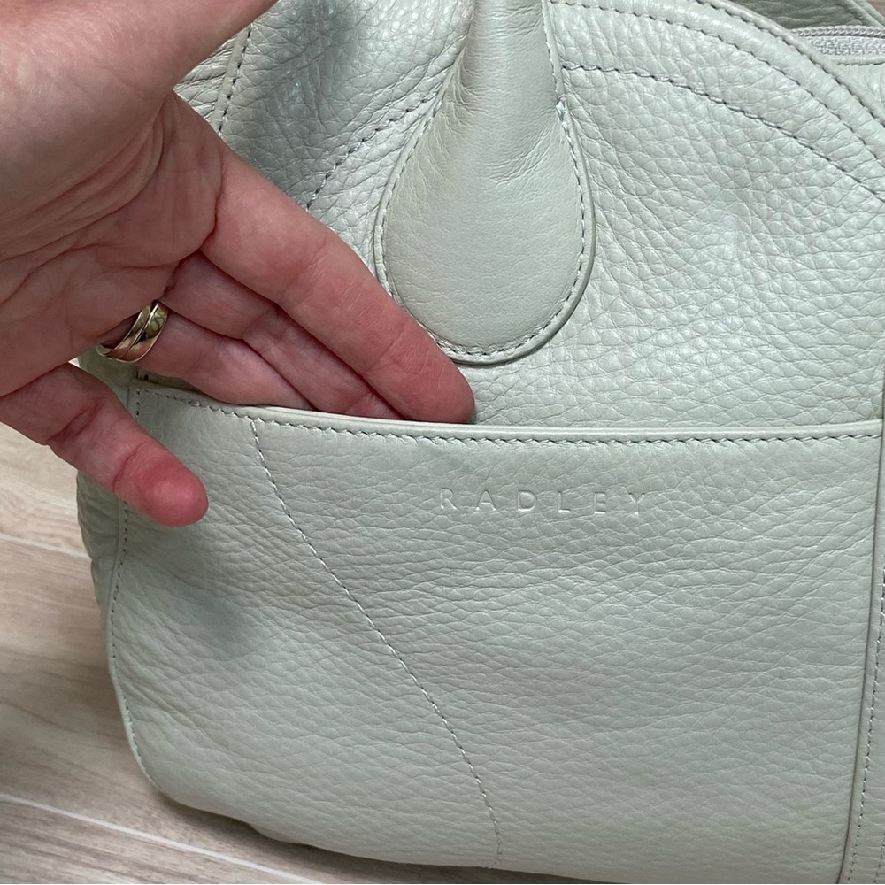 RADLEY LONDON Light Mint Pebbled Leather Satchel - Picture 8 of 14